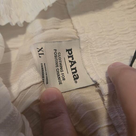 Prana shorts womens size xl white fernie hybrid swim beachy gauzy coverup - Picture 5 of 10